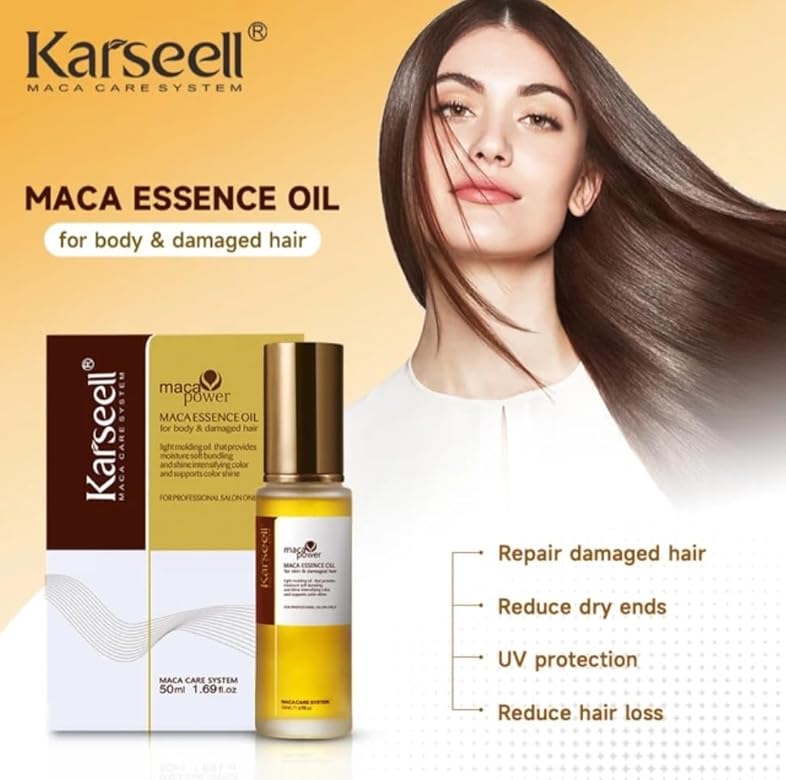 Karseell Complete Hair Repair Set - Shampoo, Conditioner, Maca Mask & Argan Oil (4-Piece Multipack)