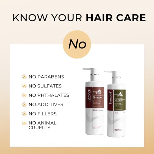 Karseell Collagen Shampoo & Conditioner Set - Deep Repair Treatment for Dry Damaged Hair (500ml Each)