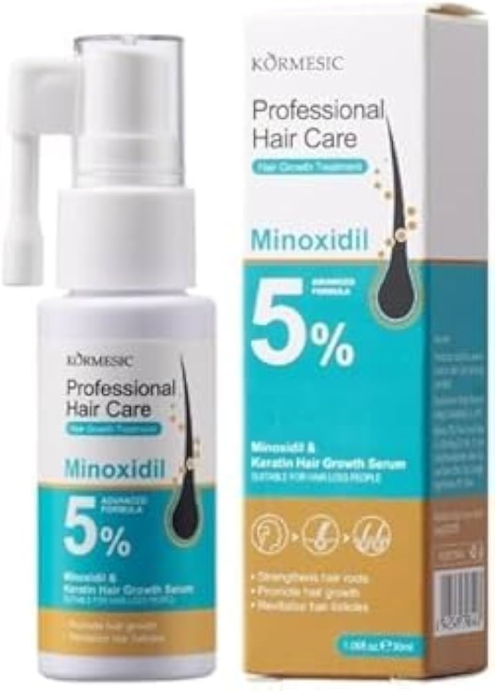 Kormesic Professional Hair Care Set with 5% Minoxidil and Keratin, Hair Growth Treatment Shampoo, Conditioner, Scalp Massage Cream