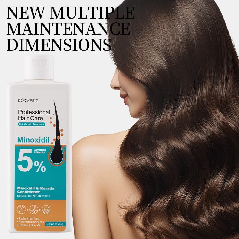 KORMESIC Professional Hair Growth Conditioner - 5% Minoxidil with Keratin Formula (265g)