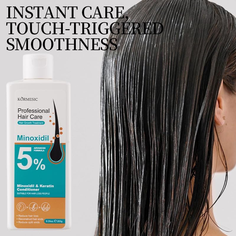 KORMESIC Professional Hair Growth Conditioner - 5% Minoxidil with Keratin Formula (265g)