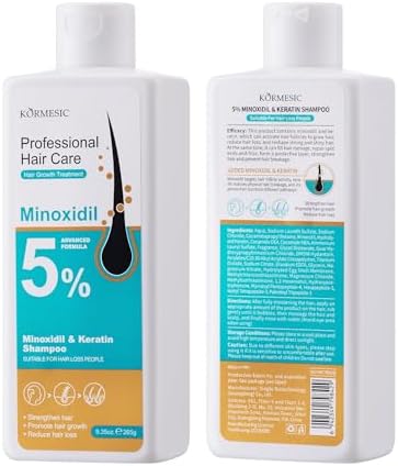 KORMESIC Professional Hair Growth Shampoo - 5% Minoxidil with Keratin Formula (265g)