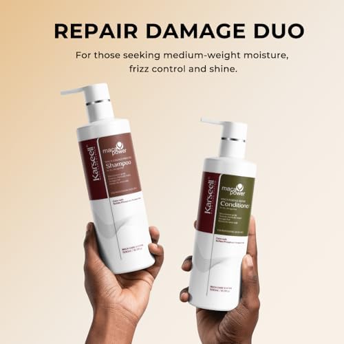 Karseell Collagen Shampoo & Conditioner Set - Deep Repair Treatment for Dry Damaged Hair (500ml Each)