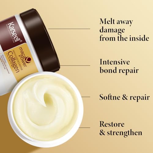 Karseell Collagen Hair Mask with Maca Power - Deep Repair Treatment for Dry Damaged Hair (500ml)