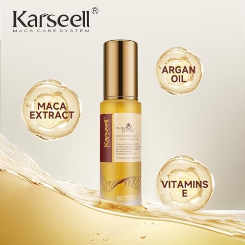 Karseell Moroccan Argan Oil - 100% Pure Cold Pressed Hair Serum for Dry Damaged Hair (50ml)