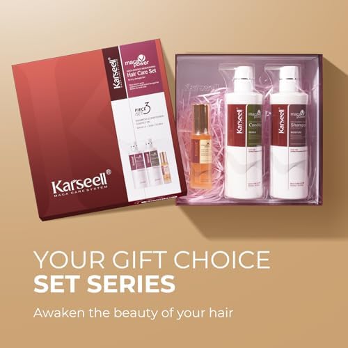 Karseell Collagen Maca Essence Complete Hair Care Set - Shampoo, Conditioner & Hair Oil (3-Piece)